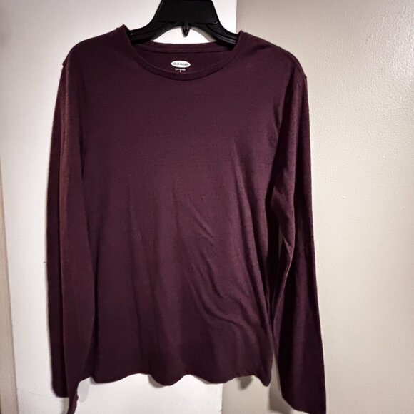 Old Navy men's long sleeve soft washed tee SZ: S/ Raisin color - Picture 1 of 12